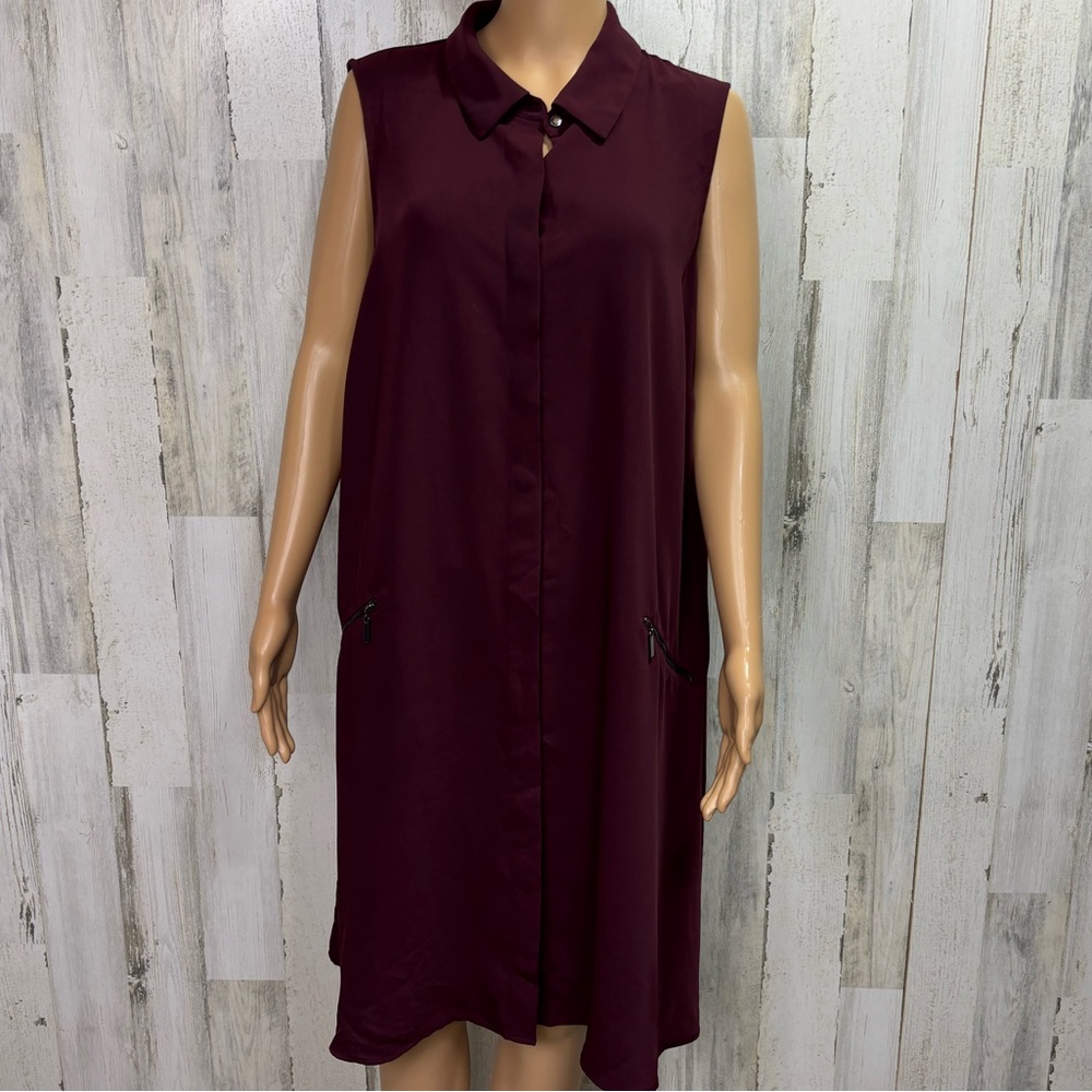 Alfani Rich Burgundy Plus Size Shirtdress